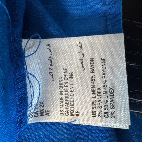 INC International Concepts Vibrant Blue Linen Halter Neck Maxi 2X - Picture 5 of 5